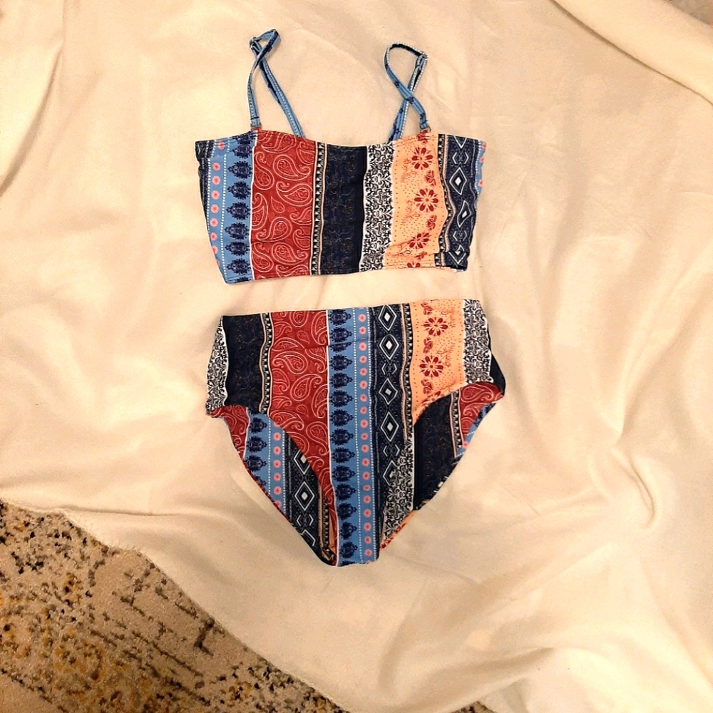 High waisted tribal bikini